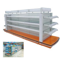 Double Side Supermarket Cosmetics Display Glass Shelf with LED Light Box